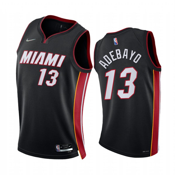 Mens Miami Heat #13 Bam Adebayo 2021-22 Diamond Nike Black Icon Edition Swingman Jersey