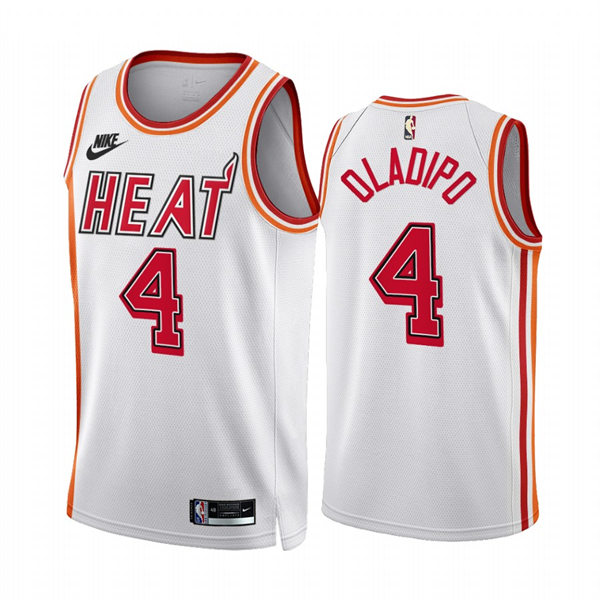 Mens Miami Heat #4 Victor Oladipo Nike White Classic Edition Jersey