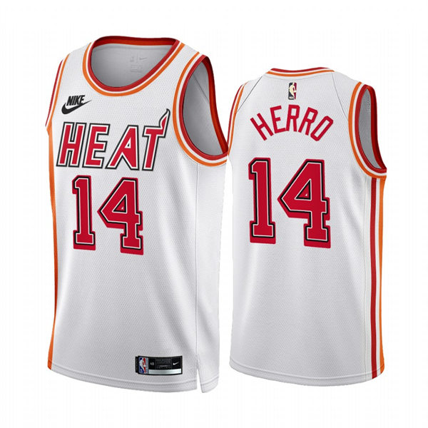 Mens Miami Heat #14 Tyler Herro Nike White Classic Edition Jersey