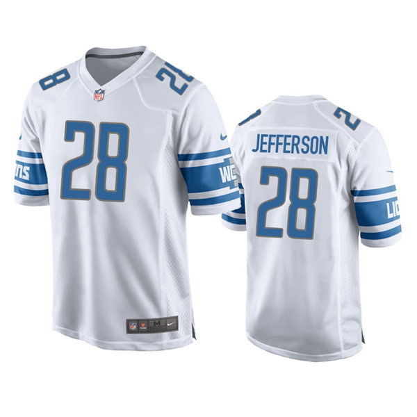 Youth Detroit Lions #28 Jermar Jefferson Nike White Limited Player Jersey