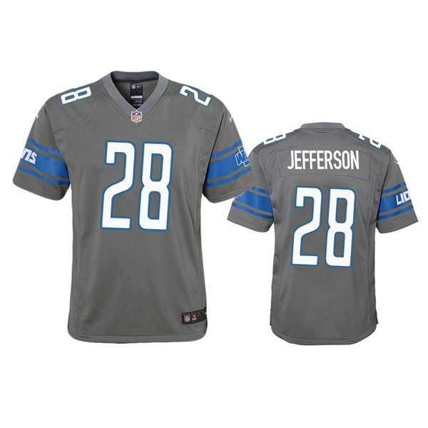 Youth Detroit Lions #28 Jermar Jefferson Nike Silver Color Rush Limited Jersey