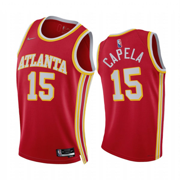 Mens Atlanta Hawks #15 Clint Capela Nike Red 2021-22 Icon Edition Swingman Jersey