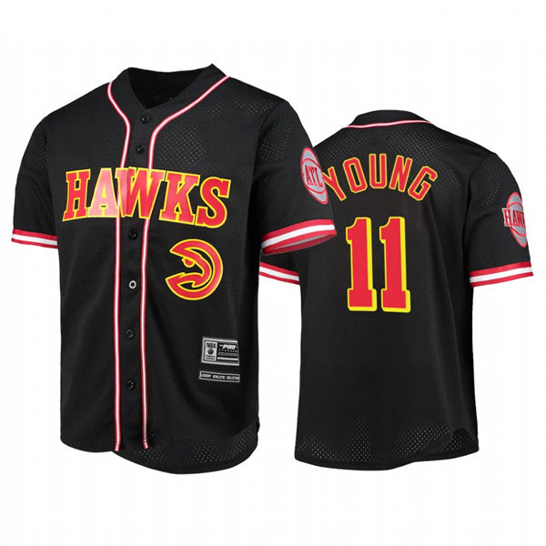 Mens Atlanta Hawks #11 Trae Young Black Pro Standard Capsule Baseball Jersey