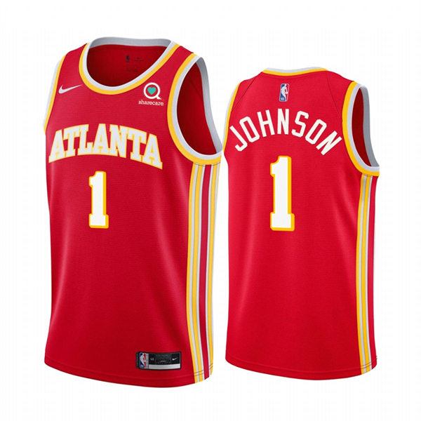 Mens Atlanta Hawks #1 Jalen Johnson Nike Red 2021-22 Icon Edition Swingman Jersey