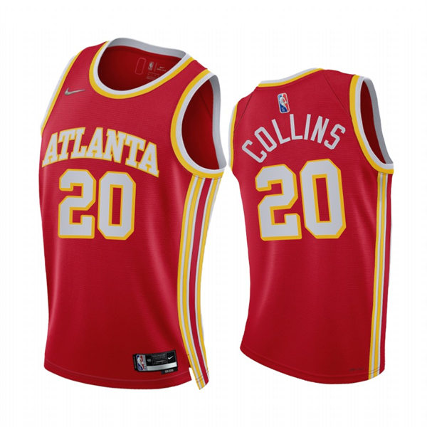 Mens Atlanta Hawks #20 John Collins Nike Red 2021-22 Icon Edition Swingman Jersey