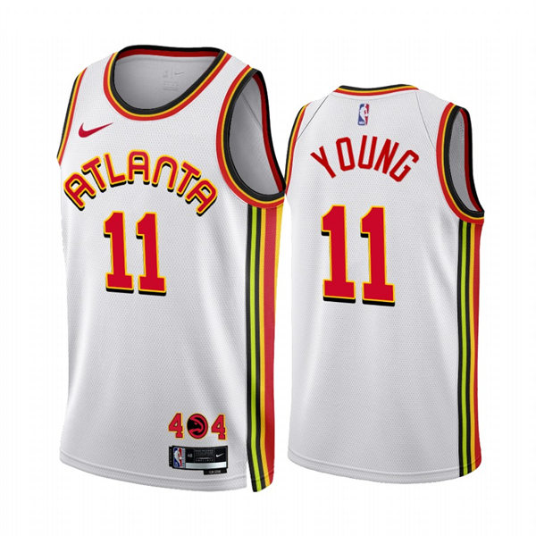 Mens Atlanta Hawks #11 Trae Young 2022-23 White Nike Association Edition Jersey