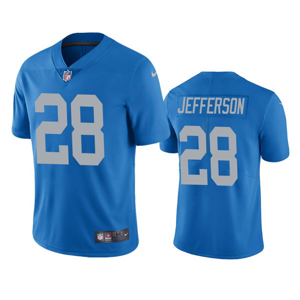 Mens Detroit Lions #28 Jermar Jefferson Nike Royal Alternate Retro Jersey