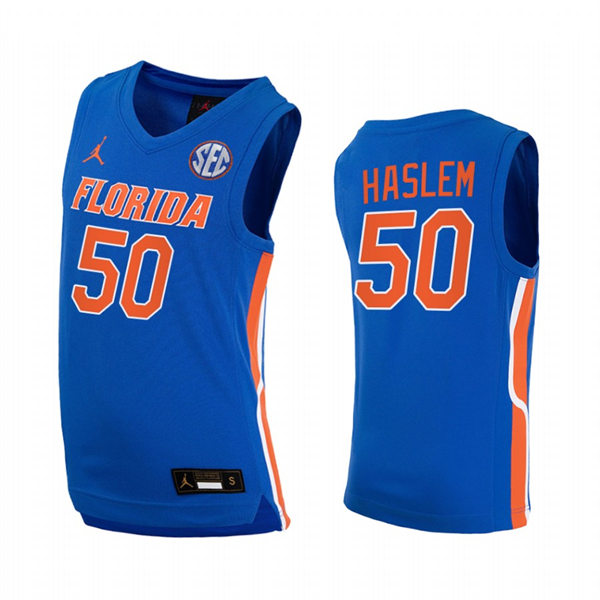 Mens Youth Florida Gators #50 Udonis Haslem Royal College Basketball Alumni Jersey