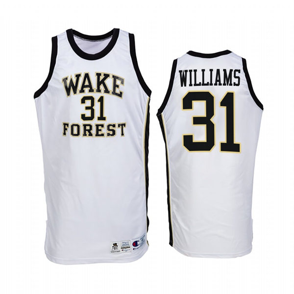 Mens Youth Wake Forest Demon Deacons #31 Alondes Williams Nike White Retro College Basketball  Jersey