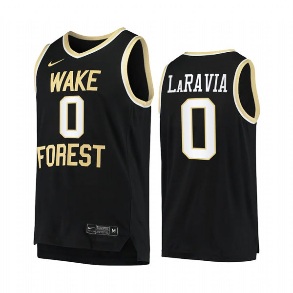 Mens Youth Wake Forest Demon Deacons #0 Jake LaRavia Nike Black College Basketball Game Jersey