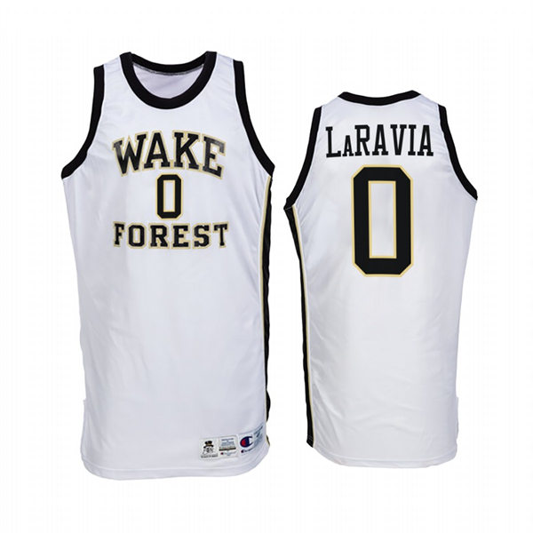 Mens Youth Wake Forest Demon Deacons #0 Jake LaRavia Nike White Retro College Basketball  Jersey