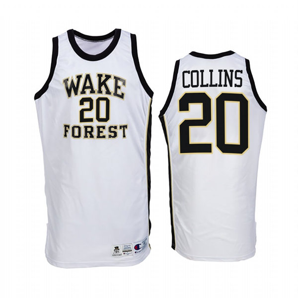 Mens Youth Wake Forest Demon Deacons #20 John Collins Nike White Retro College Basketball  Jersey