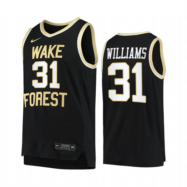 Mens Youth Wake Forest Demon Deacons #31 Alondes Williams Nike Black College Basketball Game Jersey