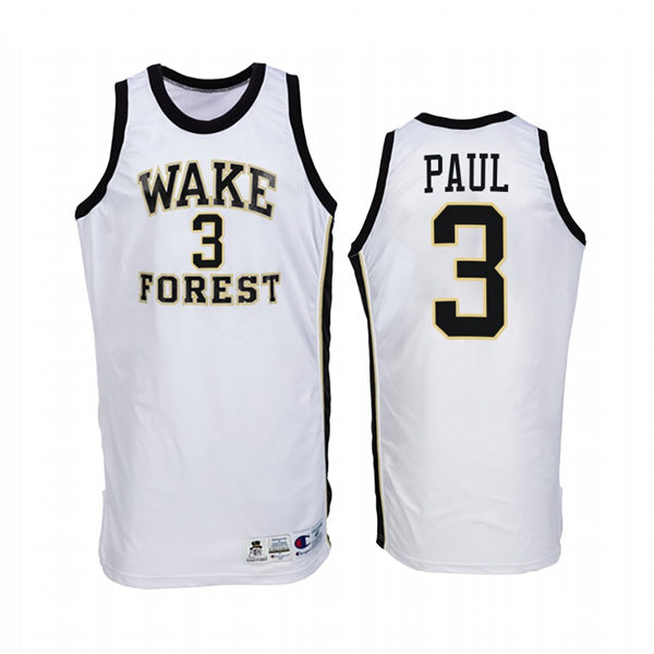 Mens Youth Wake Forest Demon Deacons #3 Chris Paul Nike White Retro College Basketball  Jersey