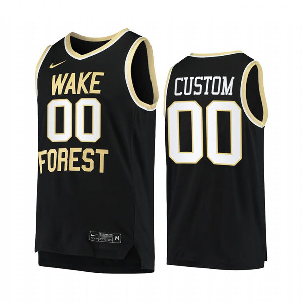 Wake Forest Demon Deacons Custom Nike Black College Basketball Game Jersey