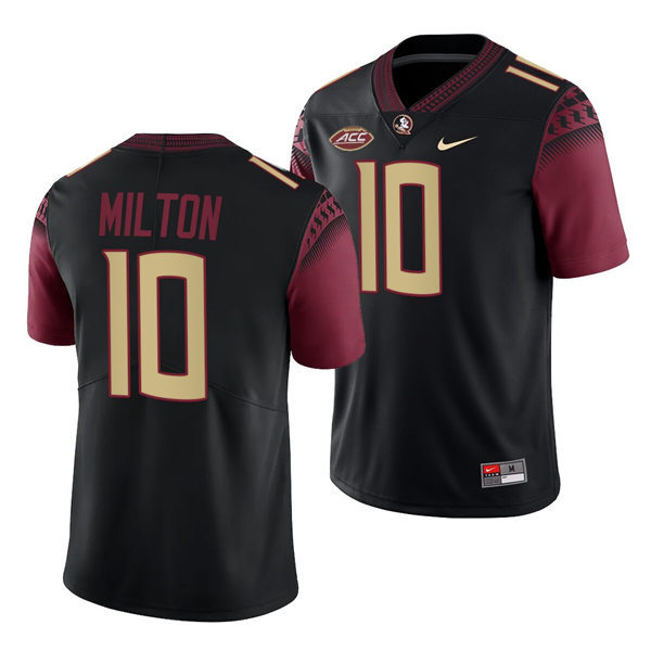 Mens Florida State Seminoles #10 McKenzie Milton Nike Black College Football Game Jersey