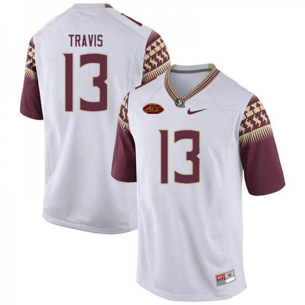 Men's Florida State Seminoles #13 Jordan Travis Nike White College Football Game Jersey