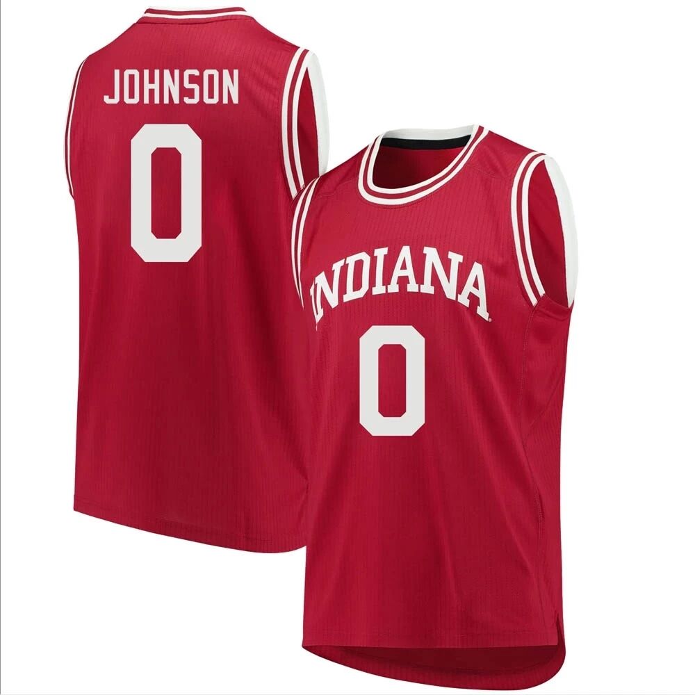 Mens Youth Indiana Hoosiers #0 Xavier Johnson Crimson College Basketball Swingman Jersey