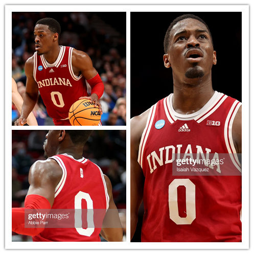 Mens Youth Indiana Hoosiers #0 Xavier Johnson Adidas 2022 Crimson College Basketball Game Jersey