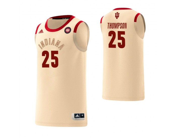 Mens Youth Indiana Hoosiers #25 Race Thompson Harlem Adidas 2020 Cream Renaissance College Basketball Jersey