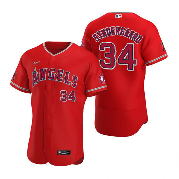 Mens Los Angeles Angels #34 Noah Syndergaard Nike Red Alternate FlexBase Jersey