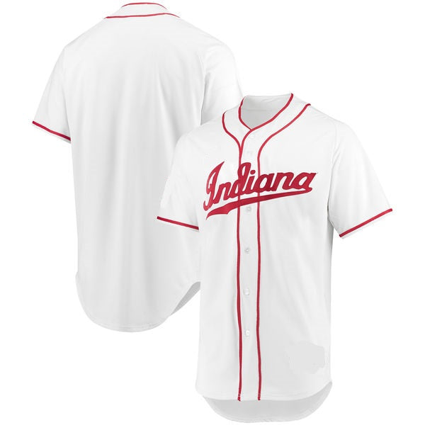 Mens Youth Indiana Hoosiers Blank adidas 2017 White with Stripe College Baseball Team Jersey