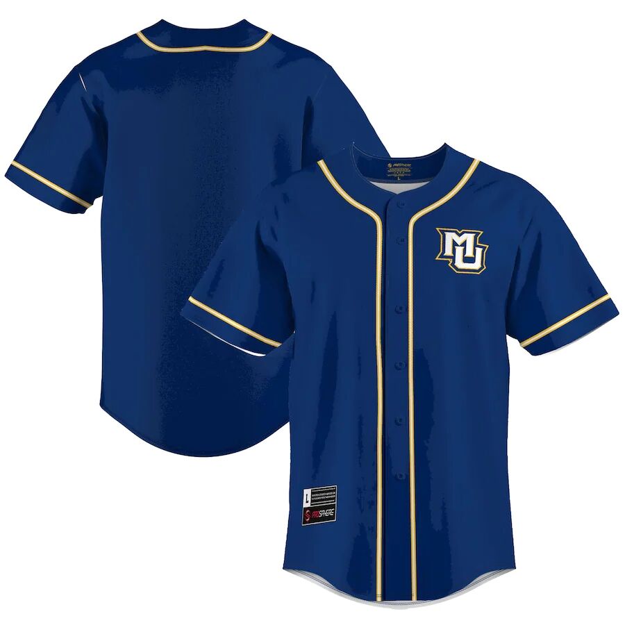 Mens Youth Marquette Golden Eagles Blank Navy Jordan Brand Baseball Jersey