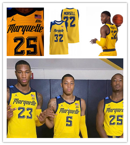 Mens Youth Marquette Golden Eagles Custom 2022 Gold College Basketball Game Jersey