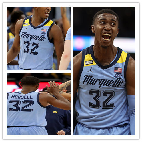 Mens Youth Marquette Golden Eagles #32 Darryl Morsell 2022 College Basketball Game Jersey Light Blue