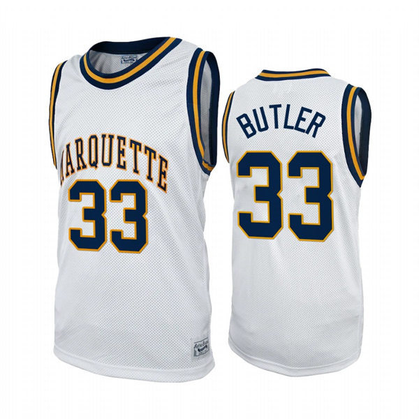 Mens Youth Marquette Golden Eagles #33 Jimmy Butler White Retro Commemorative Classic College Alumni Basketball Jersey