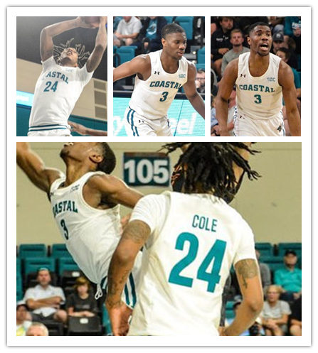 Mens Youth Coastal Carolina Chanticleers Custom 2021 White College Basketball Game Jersey