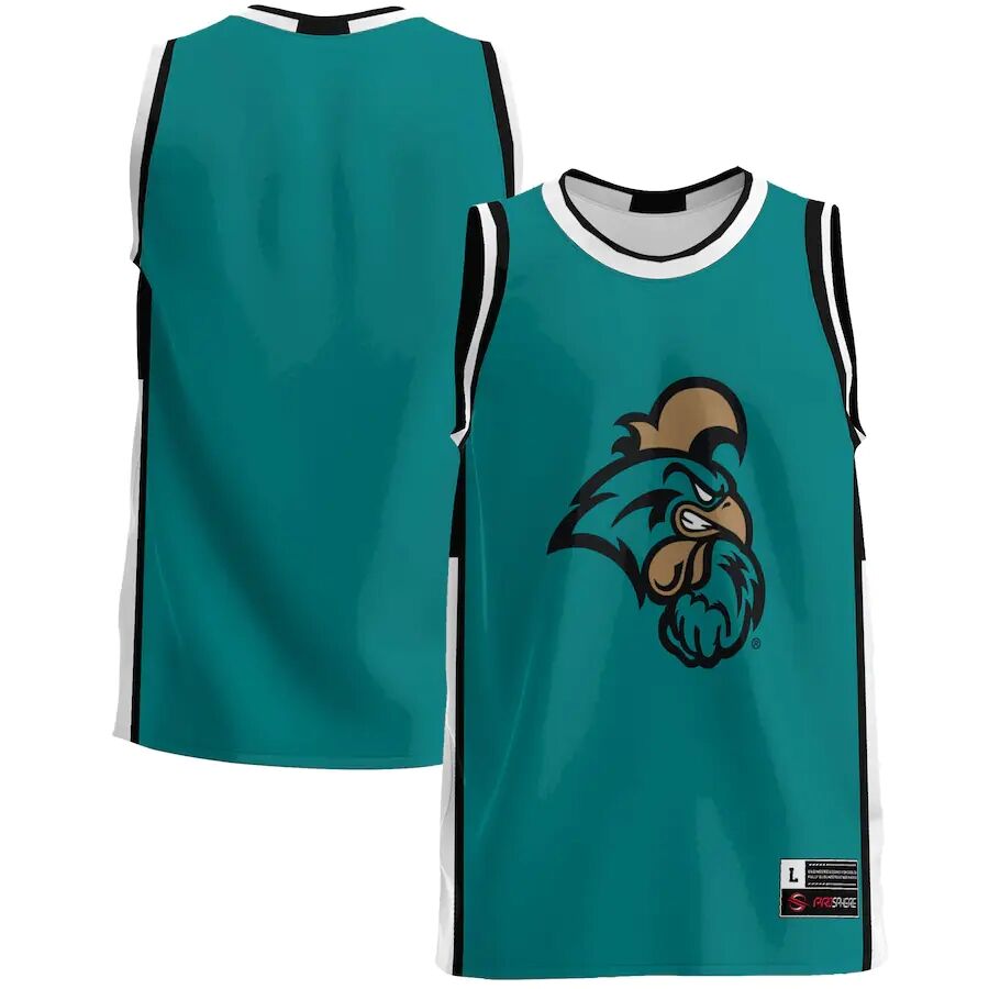 Mens Youth Coastal Carolina Chanticleers Custom Teal College Basketball Limited Jersey