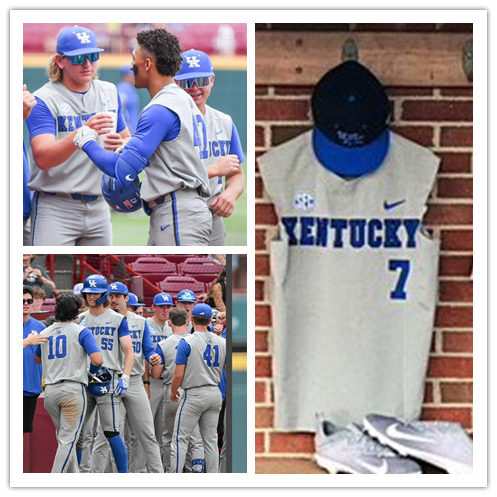 Mens Youth Kentucky Wildcats Custom Nike 2021 Grey Vest College Baseball Game Jersey