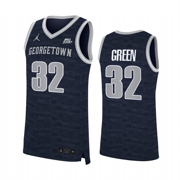 Men's Youth Georgetown Hoyas #32 Jeff Green 2022 Navy College Basketball Game Jersey