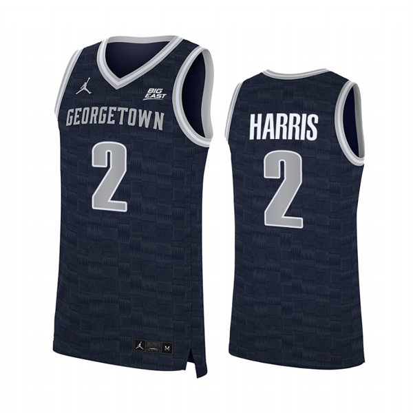 Men's Youth Georgetown Hoyas #2 Dante Harris 2022 Navy College Basketball Game Jersey