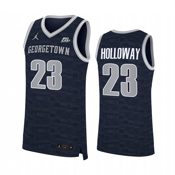 Mens Youth Georgetown Hoyas #23 Collin Holloway 2022 Navy College Basketball Game Jersey