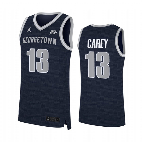 Men's Youth Georgetown Hoyas #13 Donald Carey 2022 Navy College Basketball Game Jersey
