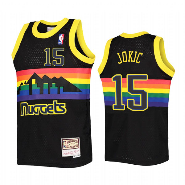 Mens Denver Nuggets #15 Nikola Jokic Mitchell & Ness Black 1991-92 Reload Hardwood Classics Jersey