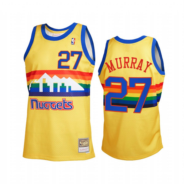 Mens Denver Nuggets #27 Jamal Murray Gold Reload 2.0 Hardwood Classics Jersey