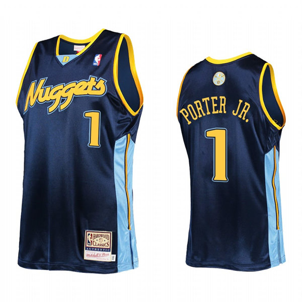 Mens Denver Nuggets #1 Michael Porter Jr. Mitchell & Ness Navy 2006 Hardwood Classics Jersey