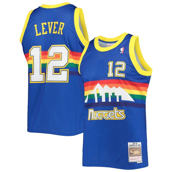 Mens Denver Nuggets #12 Fat Lever Mitchell & Ness Royal 1987-88 Hardwood Classics Swingman Jersey