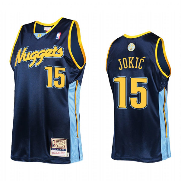 Mens Denver Nuggets #15 Nikola Jokic Mitchell & Ness Navy 2006 Hardwood Classics Jersey