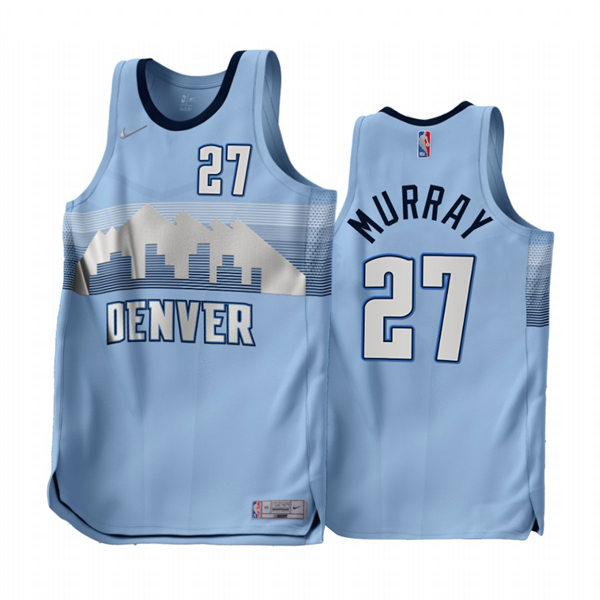 Mens Denver Nuggets #27 Jamal Murray Blue 2022-23 Earned Edition Swingman Jersey