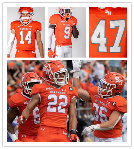 Mens Youth Sam Houston State Bearkats Custom 2022 Orange College Football Game Jersey