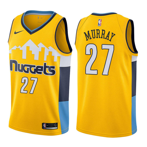 Mens Denver Nuggets #27 Jamal Murray 2017-18 Yellow Statement Jersey