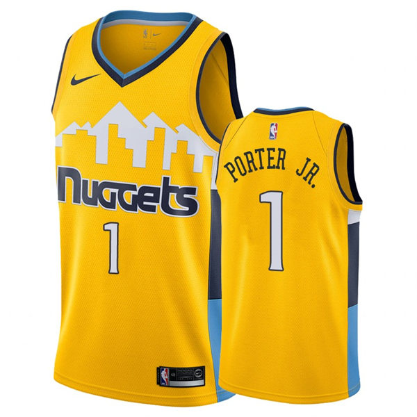 Mens Denver Nuggets #1 Michael Porter Jr. 2017-18 Yellow Statement Jersey