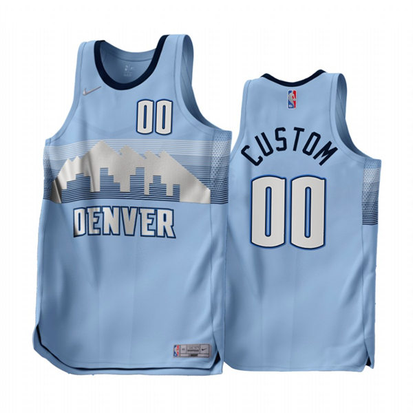 Mens Youth Denver Nuggets Custom Nike Blue 2022-23 Earned Edition Swingman Jersey
