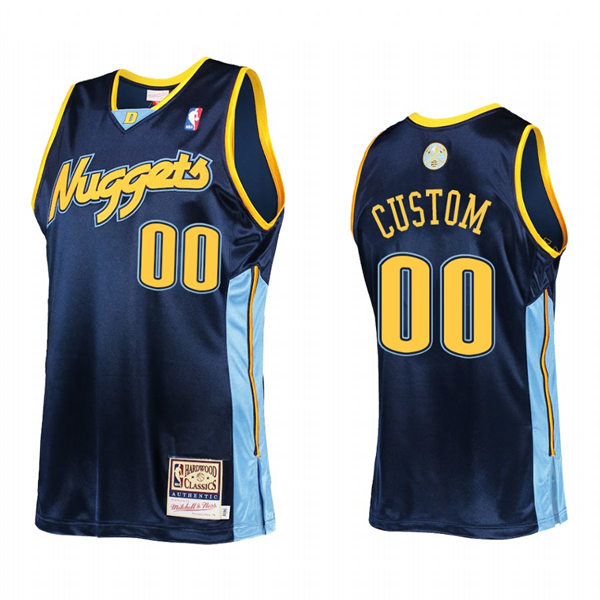 Mens Youth Denver Nuggets Custom Mitchell & Ness Navy 2006 Hardwood Classics  Jersey