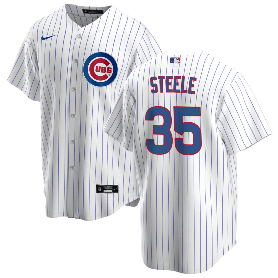 Youth Chicago Cubs #35 Justin Steele Nike Home White Cool Base Jersey