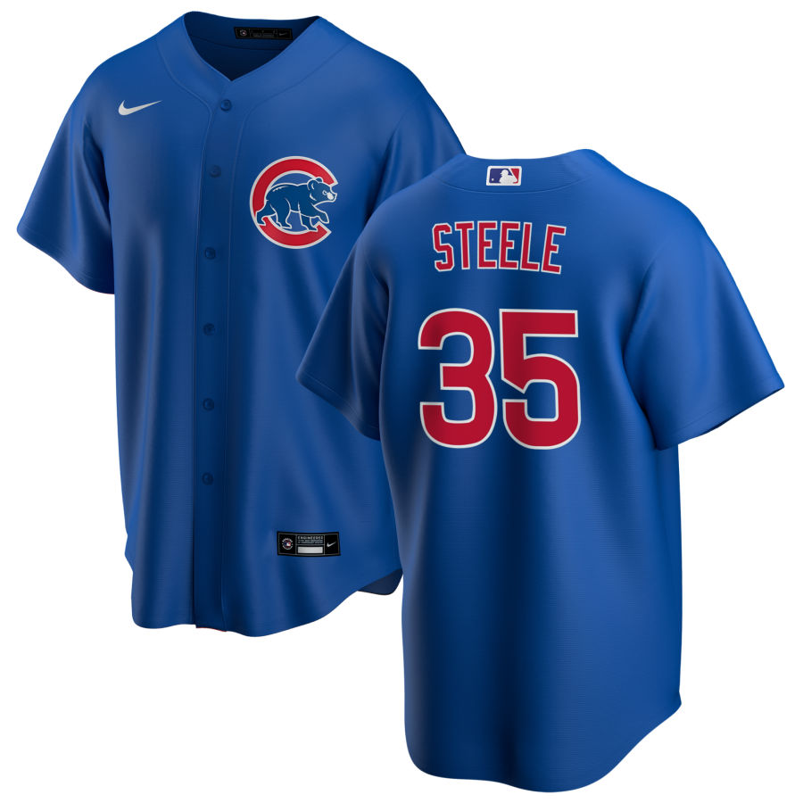 Youth Chicago Cubs #35 Justin Steele Nike Royal Alternate Cool Base Jersey
